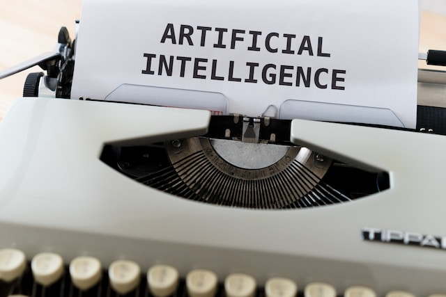 Artificial intelligence written using a typewriter